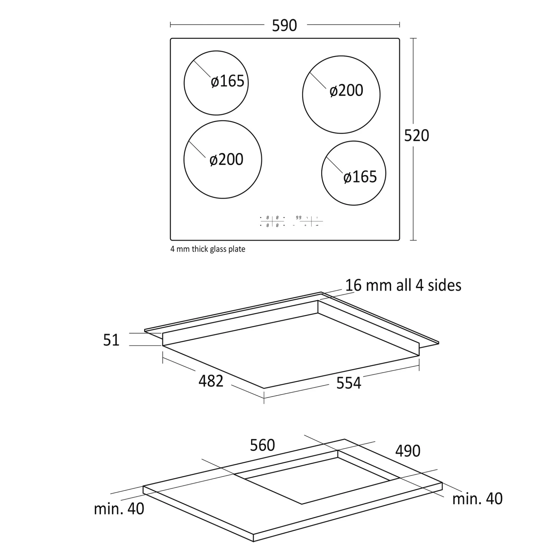 Keramisk kogeplade Scandomestic K 61