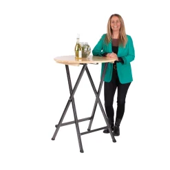 klapbart ståbord i træ Ø77cm