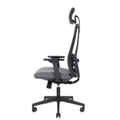 Kontorstol ErgoTek med nakkestøtte grå