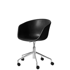 Kontorstol HAY AAC 53, blank/sort læder