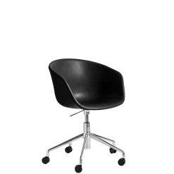 Kontorstol HAY AAC 53, blank/sort læder