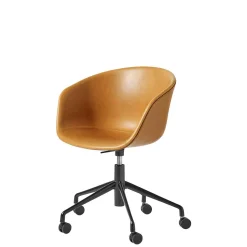 Kontorstol HAY AAC 53, sort/cognac læder
