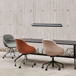 Kontorstol HAY AAC 155, sort/cognac læder