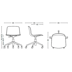 Kontorstol HAY AAC 50, sort/grågrøn
