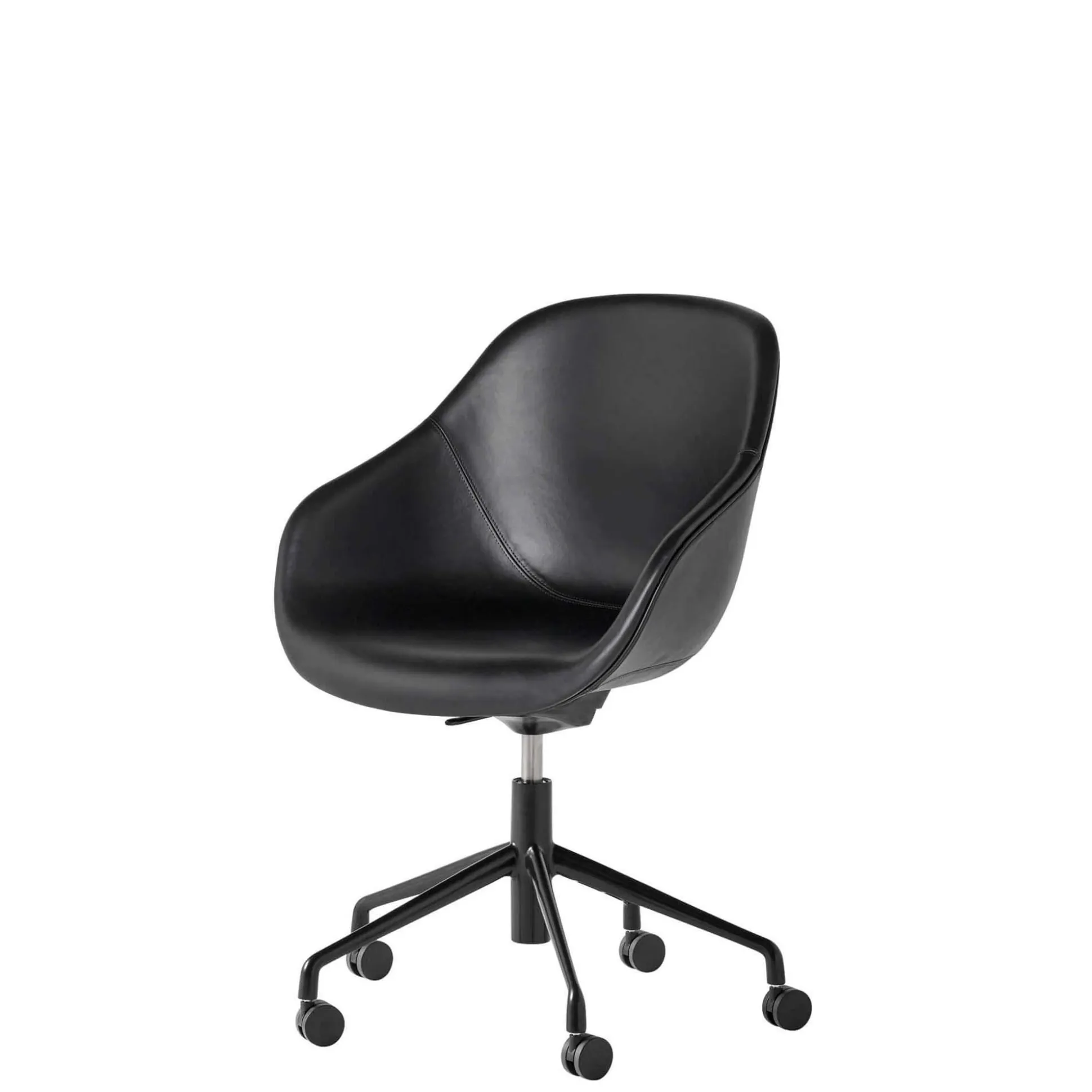 Kontorstol HAY AAC 155, sort/sort læder