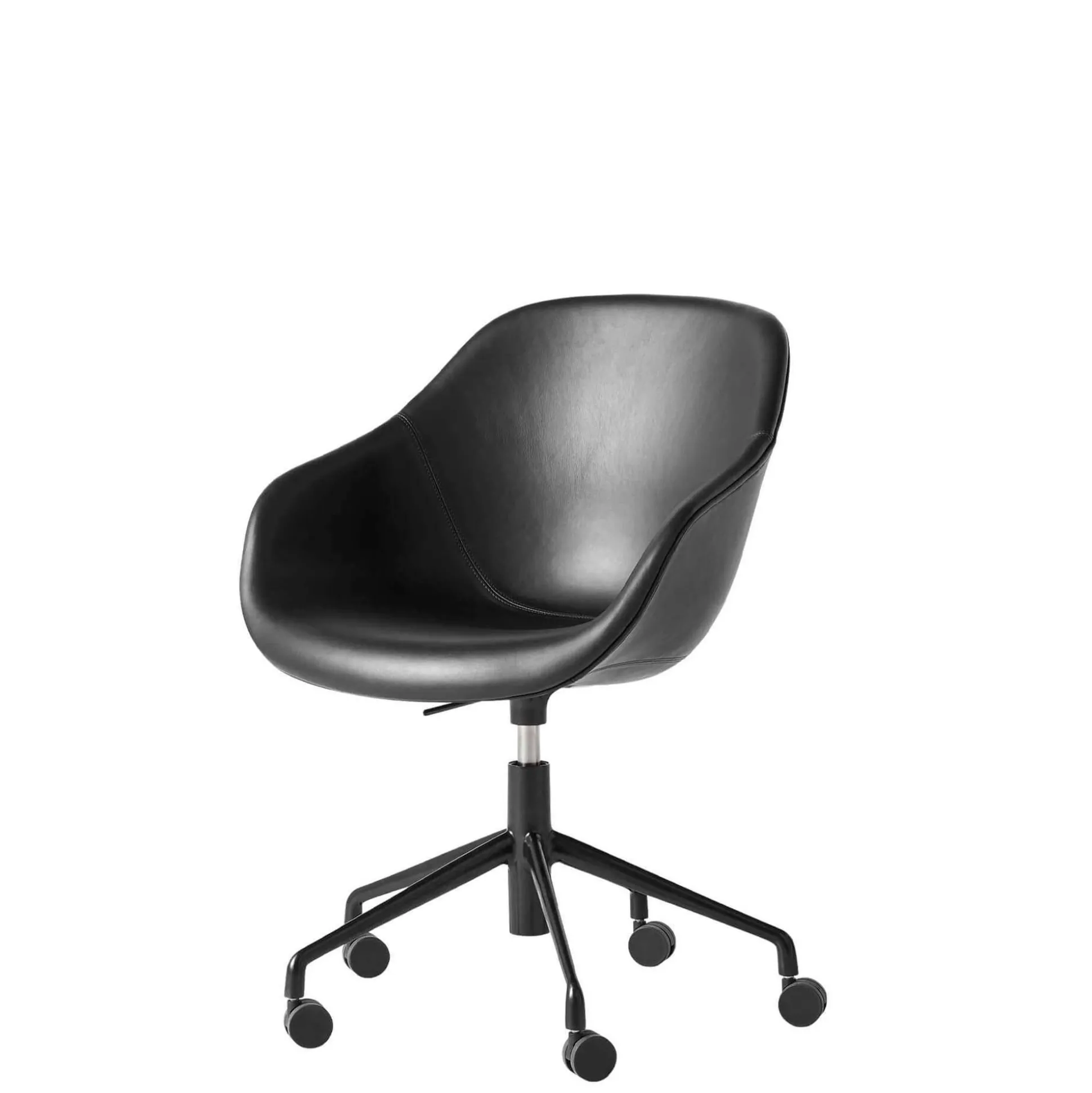 Kontorstol HAY AAC 153, sort/sort læder