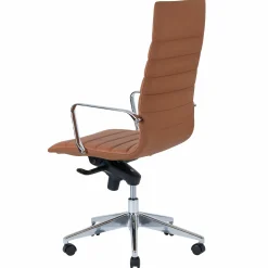 Kontorstol Prestige høj ryg, cognac brun
