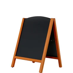 Kridttavle A-skilt buet, mørk træ