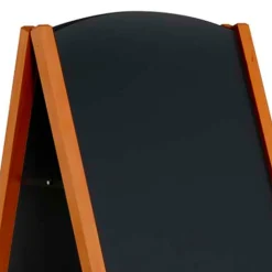 Kridttavle A-skilt buet, mørk træ