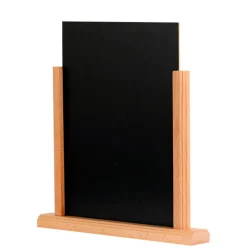 Kridttavle menuholder A5, lys træ