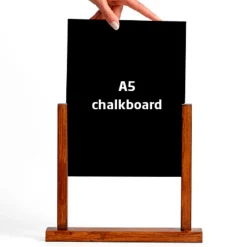 Kridttavle menuholder A5, lys træ