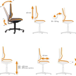 Laboratoriestol Bimos Neon 9573 blå/grå