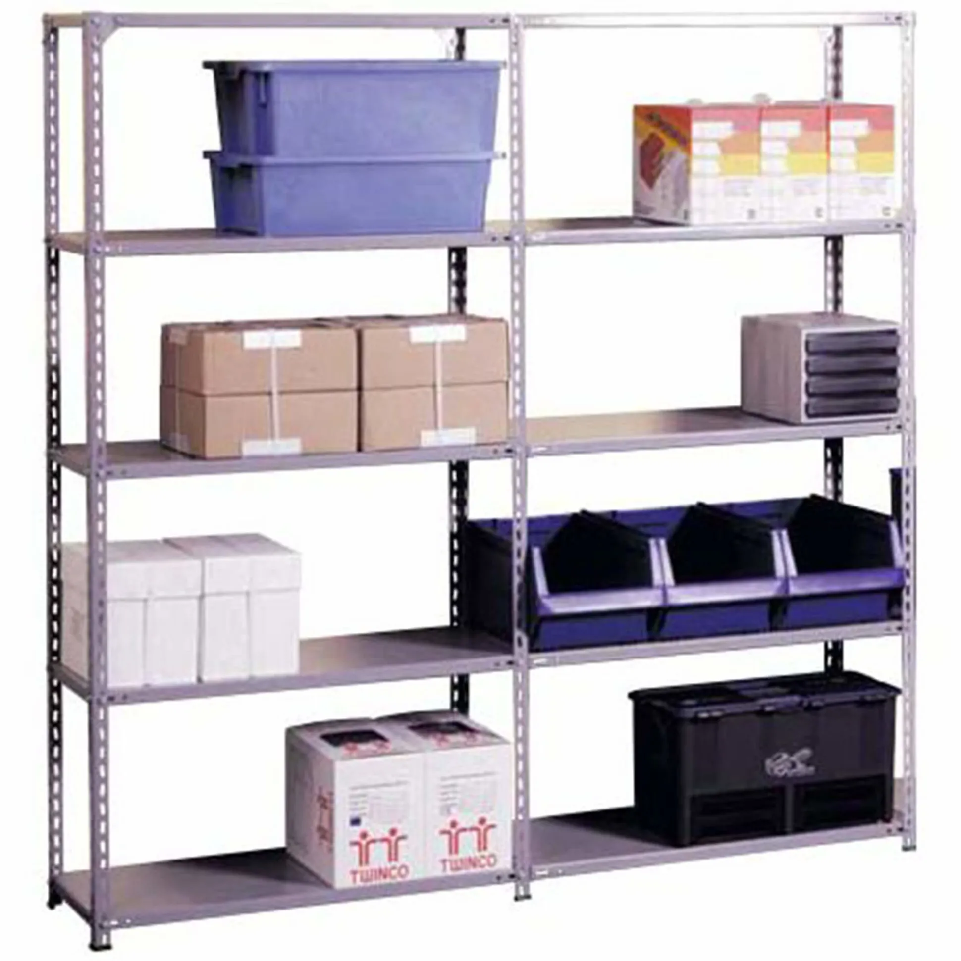 Lagerreol Stålfix, 2 fag, dybde 40 cm.