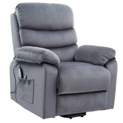 Løftestol m. massage, Visby i gråt stof