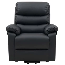 Løftestol m. massage, Visby i sort okselæder