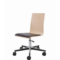 NS skolestol m. sædepolster, birk/grå