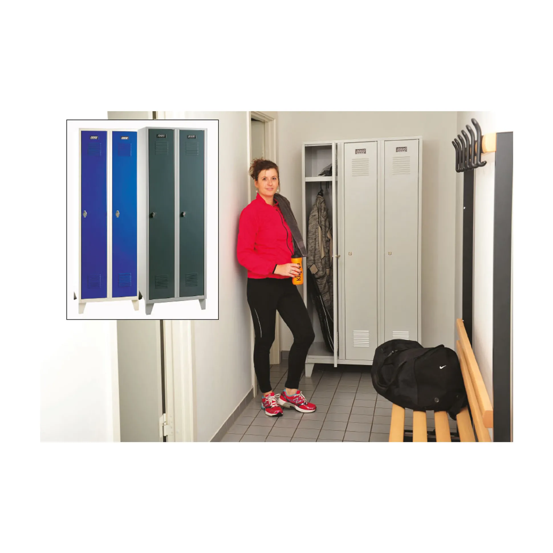 Omklædningsskab UniCabin 2 rum, Blå