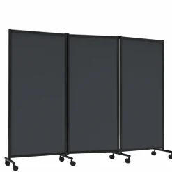 One Screen 3-delt, sort ramme, mørkegrå