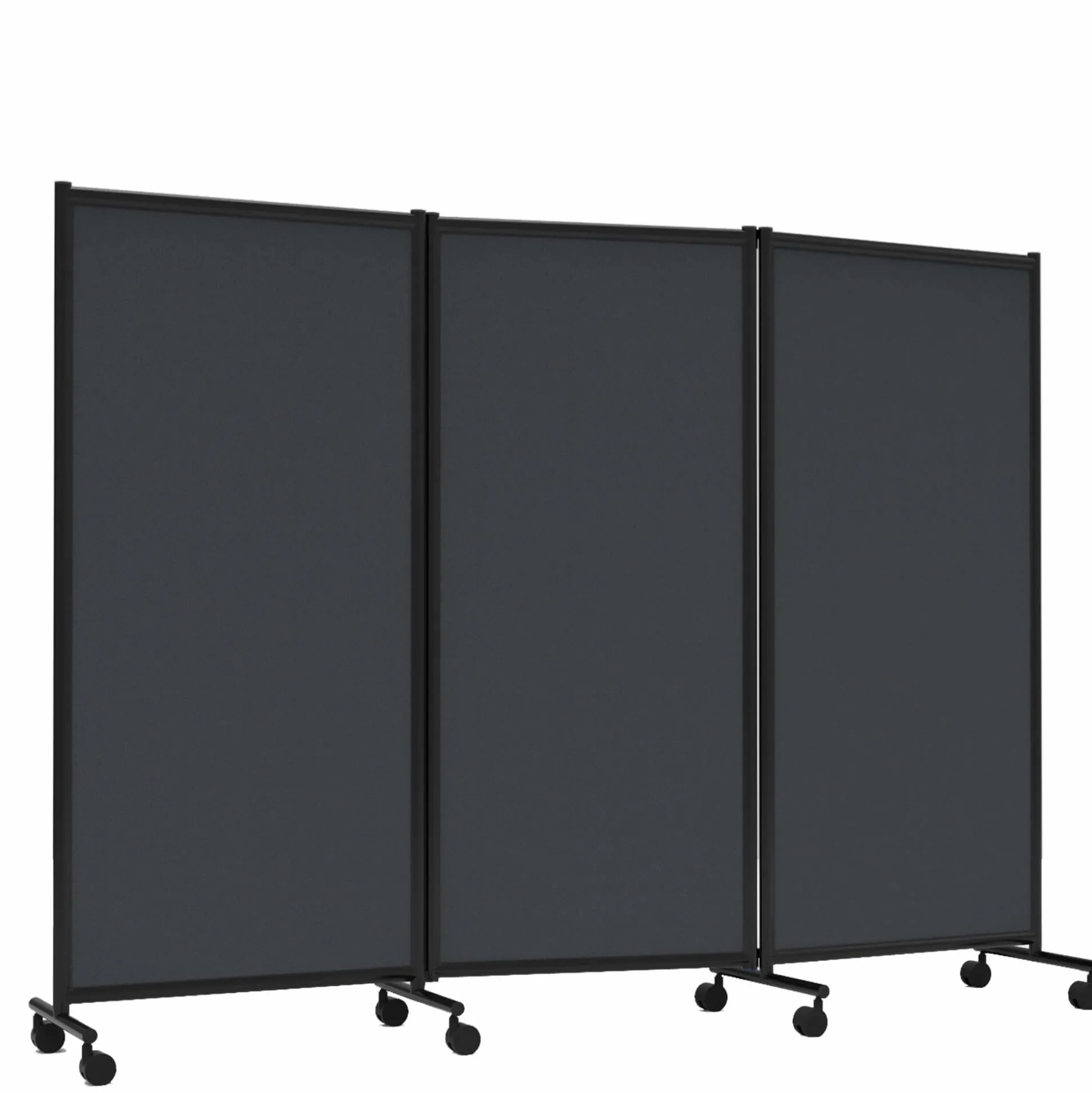 One Screen 3-delt, sort ramme, mørkegrå