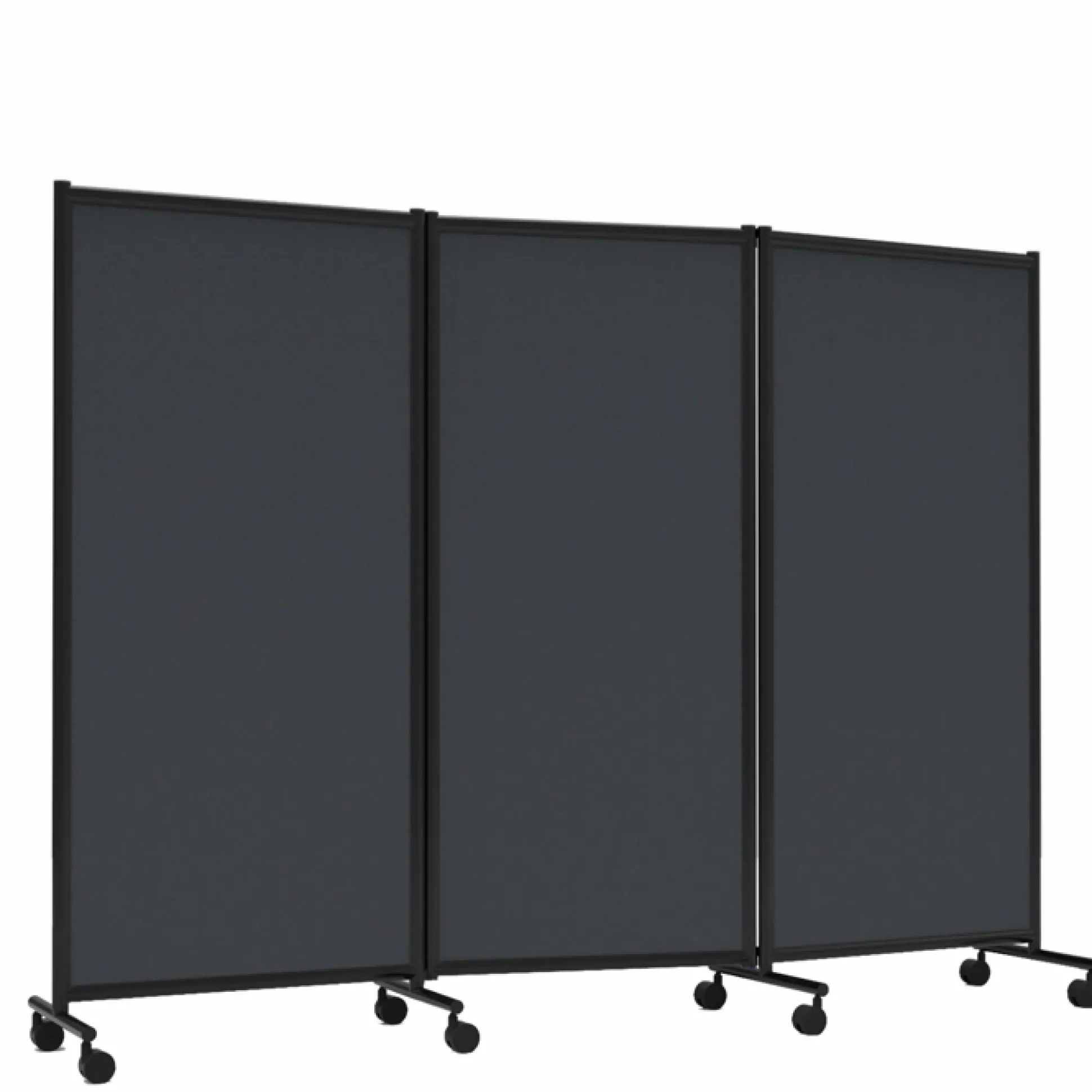 One Screen 3-delt, sort ramme, mørkegrå