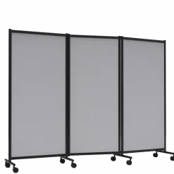 One Screen 3-delt, sort ramme, mørkegrå