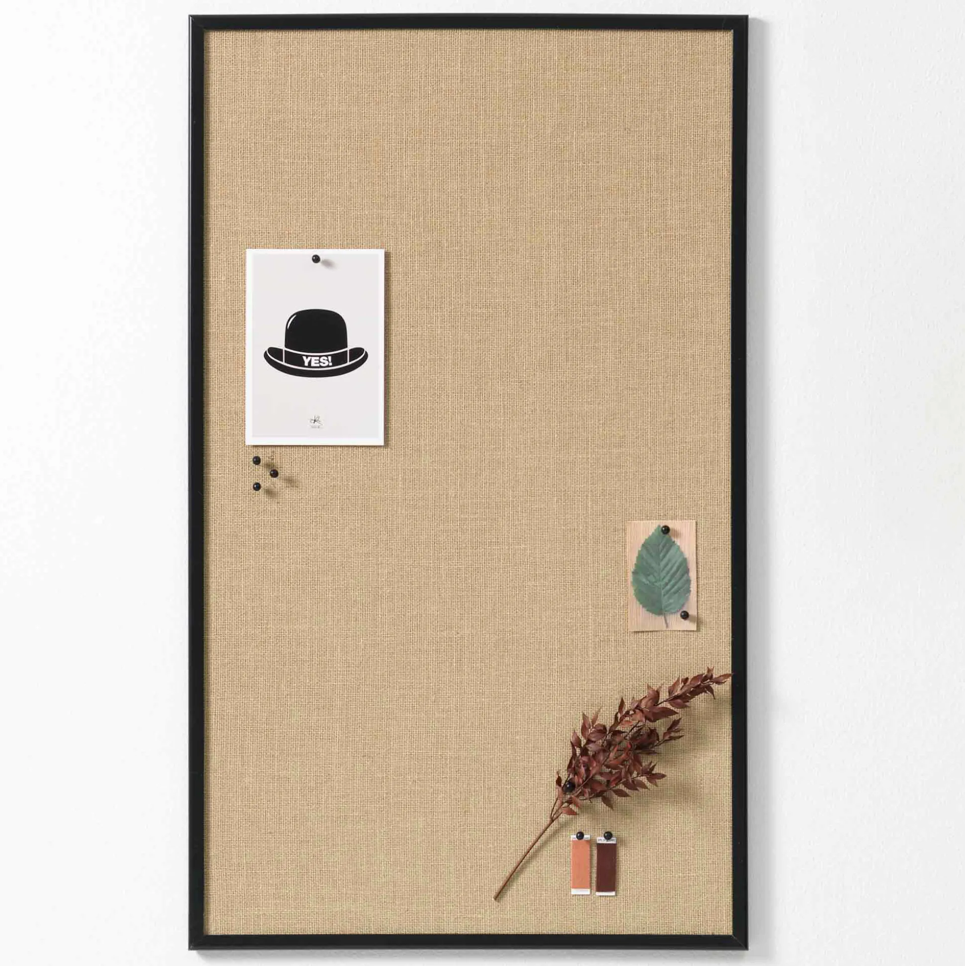 Opslagstavle Hessian 60x100 cm Naga, sort