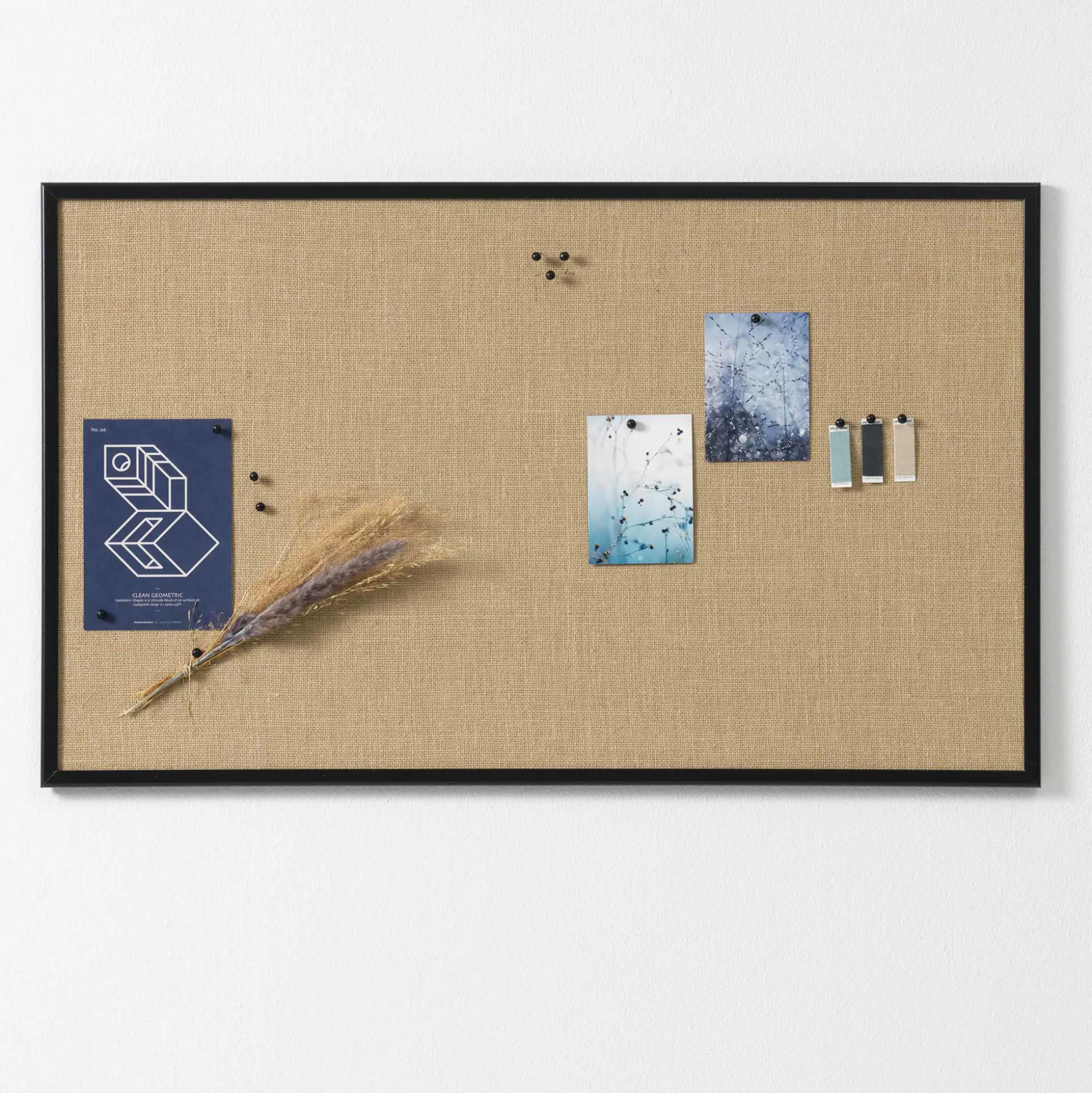 Opslagstavle Hessian 60x100 cm Naga, sort