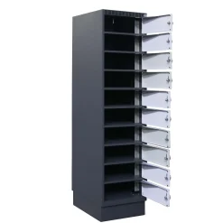 PC-skab 10 rum med opladning, hængelås