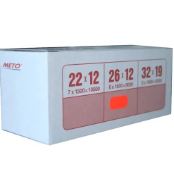 Prisetiket Meto 1932 32x19 mm, 5 rl. rød