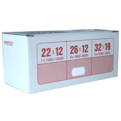Prisetiket Meto 1932 32x19 mm,5 rl. hvid