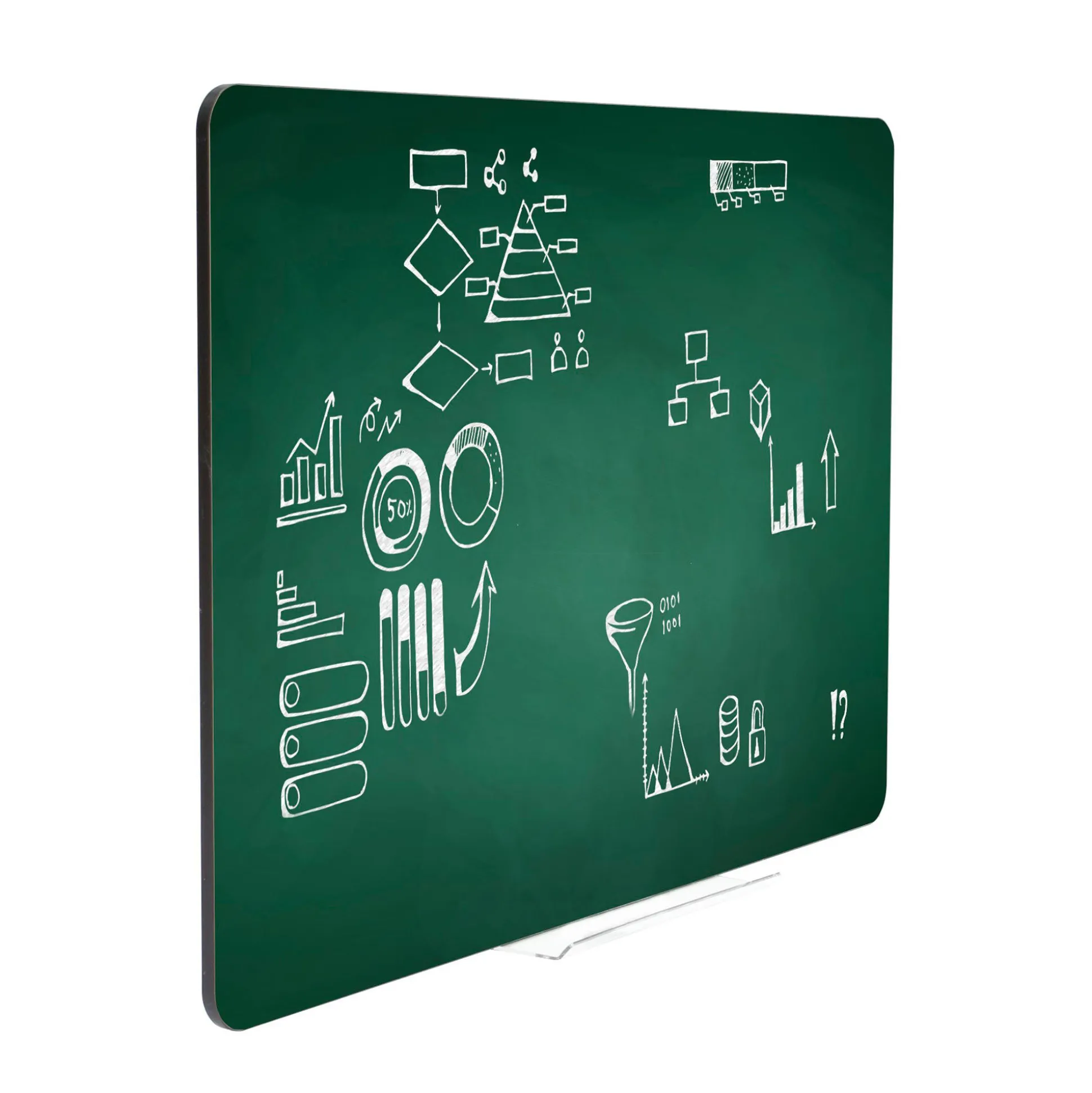 Rammeløs kridttavle 45x57 cm, grøn