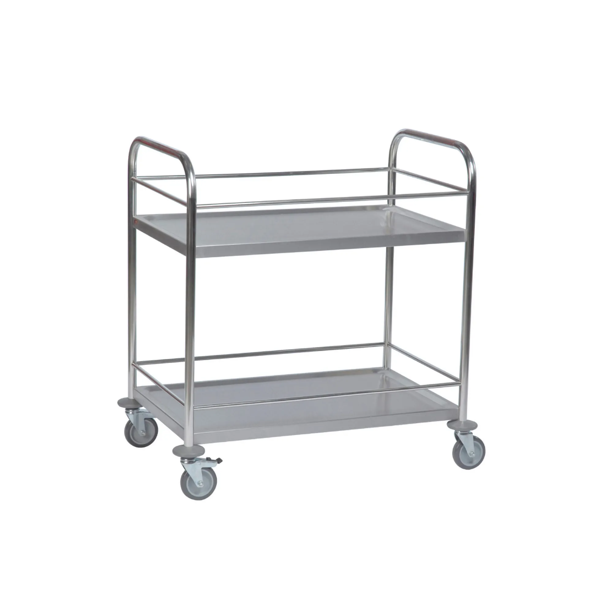 Rullebord 2 hylder, sarg. Rustfri