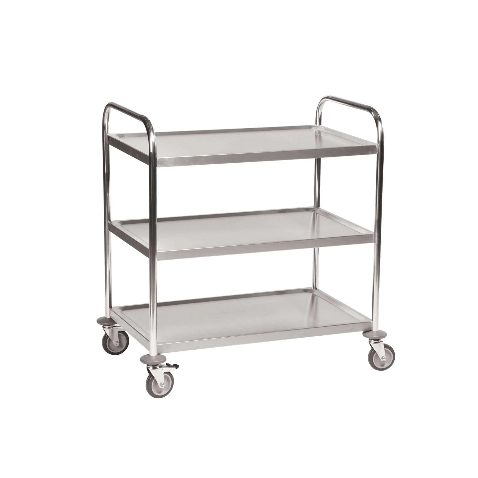 Rullebord 3 hylder, stor. Rustfri