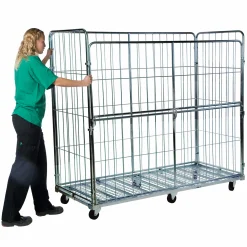 Rullecontainer 200 cm Bred m. 3 vægge + 1 låge