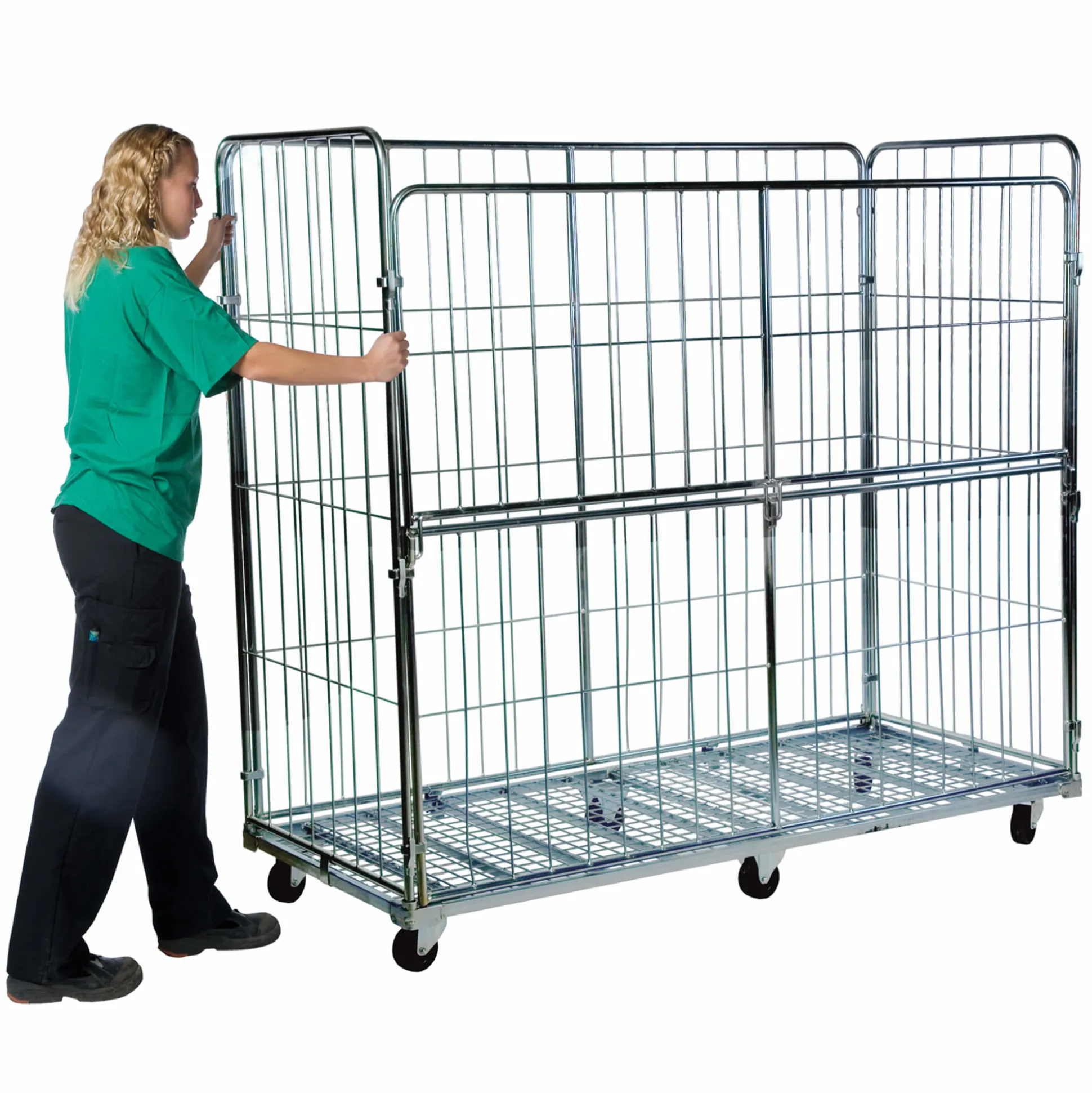 Rullecontainer 200 cm Bred m. 3 vægge + 1 låge