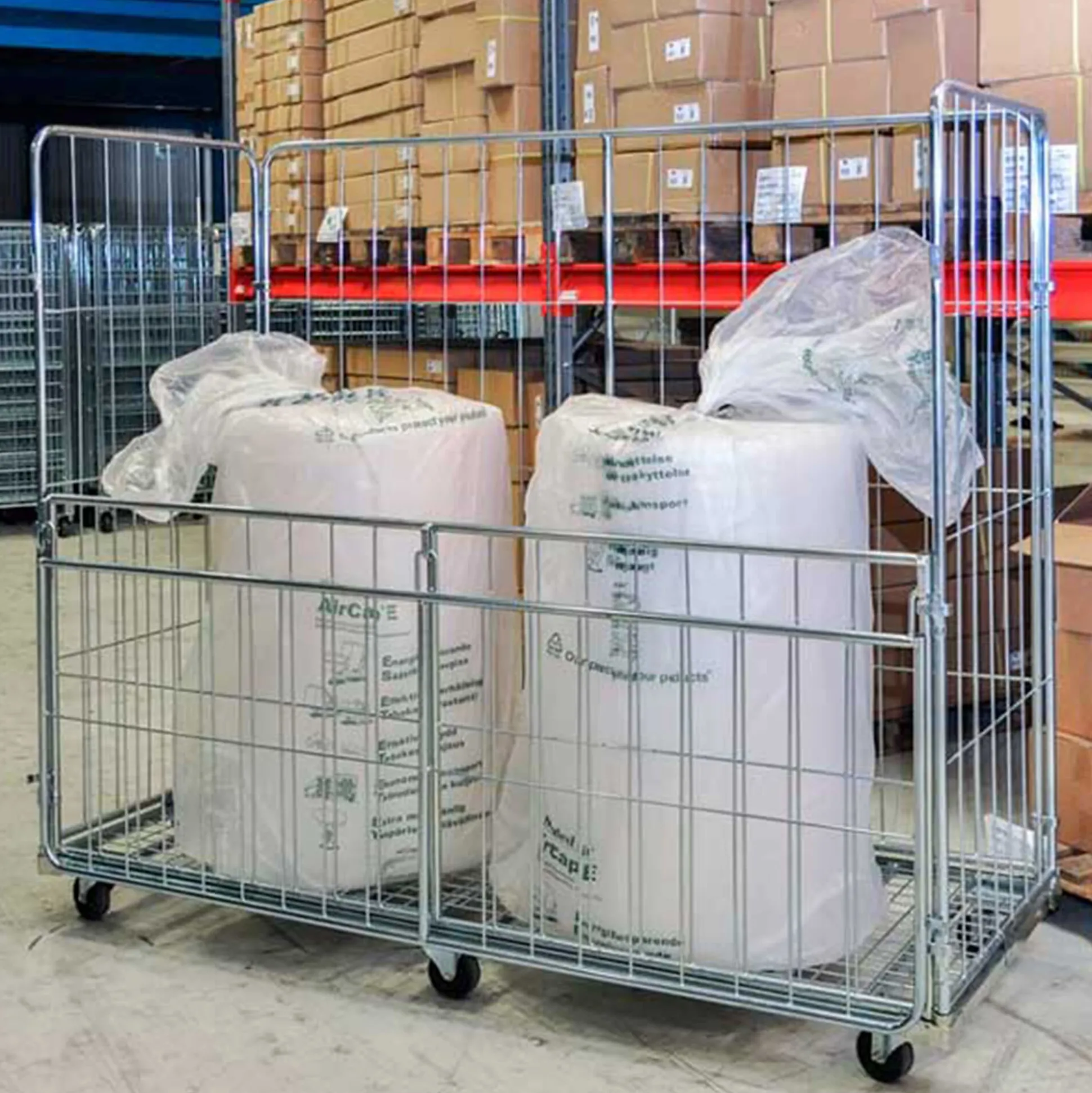 Rullecontainer 200 cm Bred m. 3 vægge + 1 låge