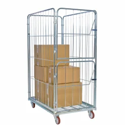 Rullecontainer 120 cm Bred m. 3 vægge + 2 låger