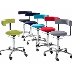 Saturn taburet armlæn/ryg stof blå