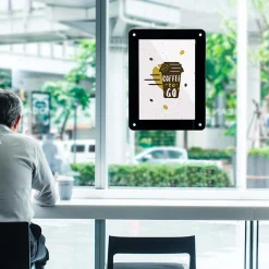 Skilt til vindue A3 med sugekop, grå