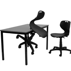 Skolebord 70x120 cm med 2 stole mørkegrå