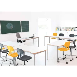 Skolestol plast Colores hjul