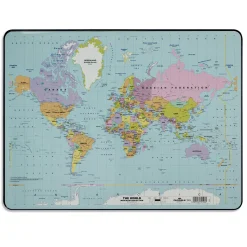 Skriveunderlag med verdenskortmotiv
