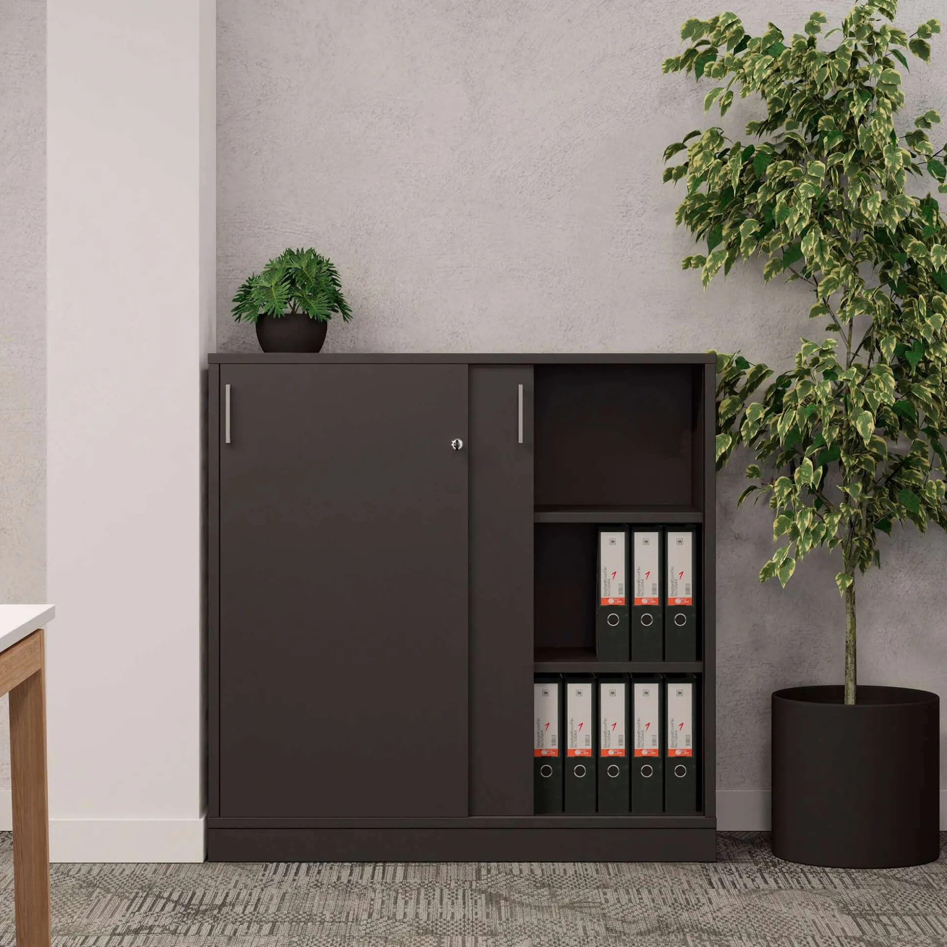 Skydedørsskab med 2x3 rum - EP Xtra