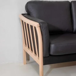 Sofasæt Newcastle 2+3 pers. Eg Sort Læder