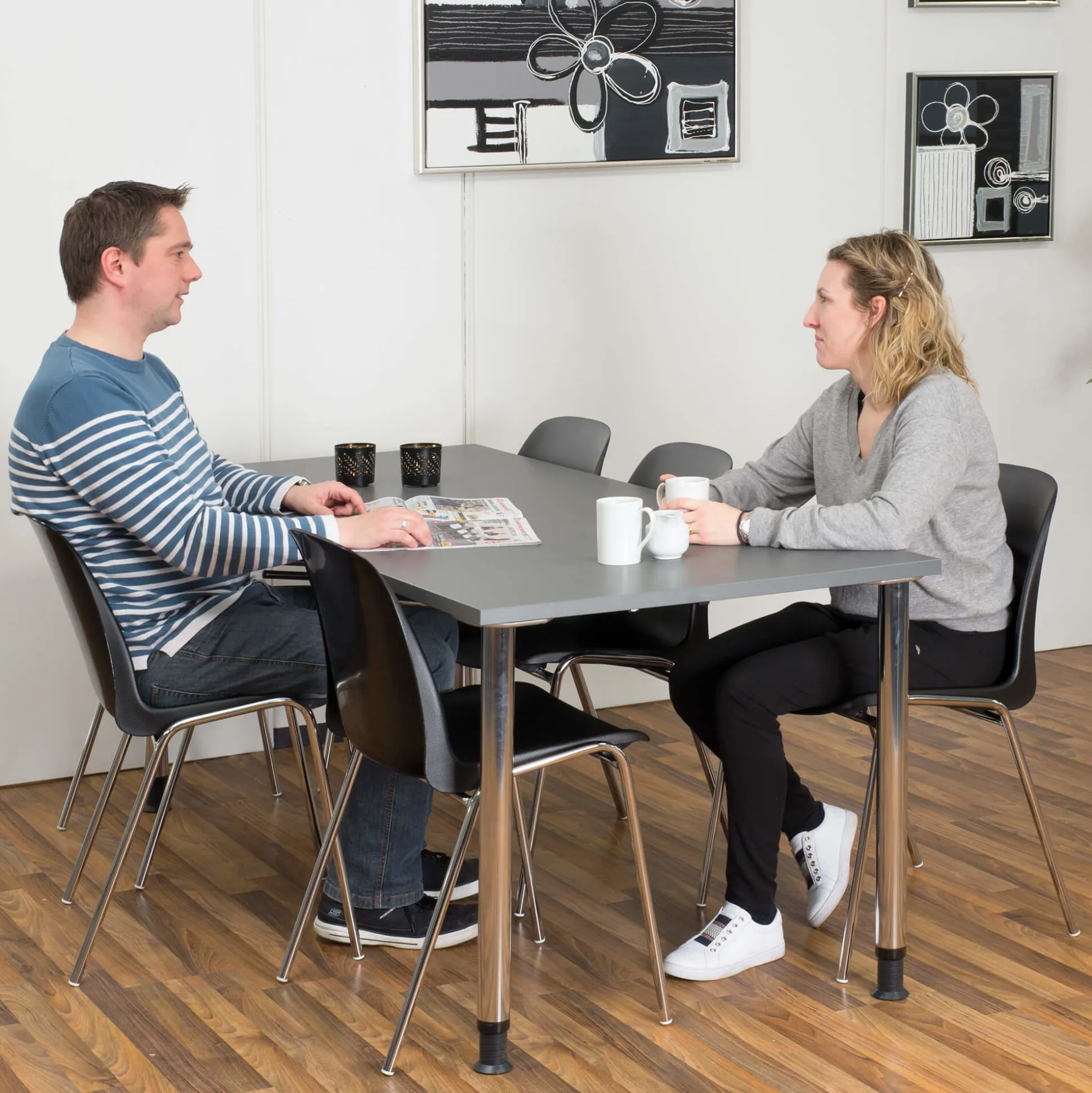 Stabelstol Oporto Xtra, blankt stel