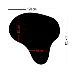 Stoleunderlag dråbeform 120x120 i tæppe
