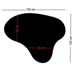 Stoleunderlag dråbeform 150x120 i tæppe