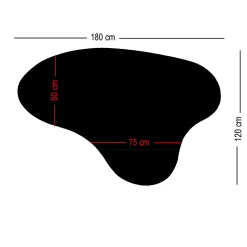 Stoleunderlag dråbeform 180x120 i tæppe