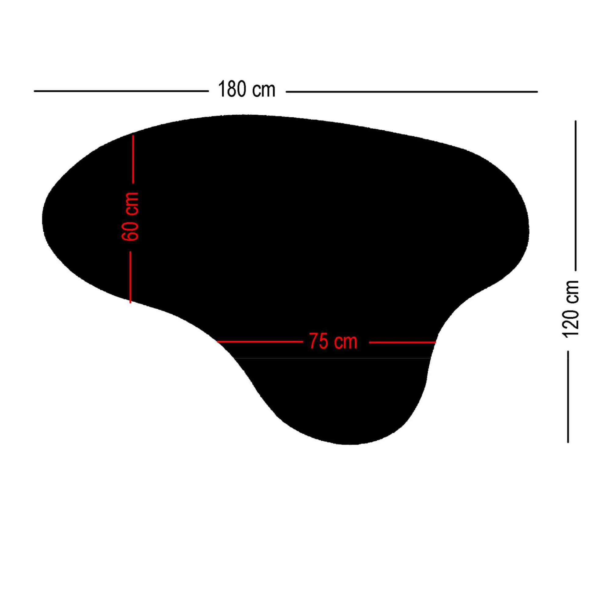 Stoleunderlag dråbeform 180x120 i tæppe