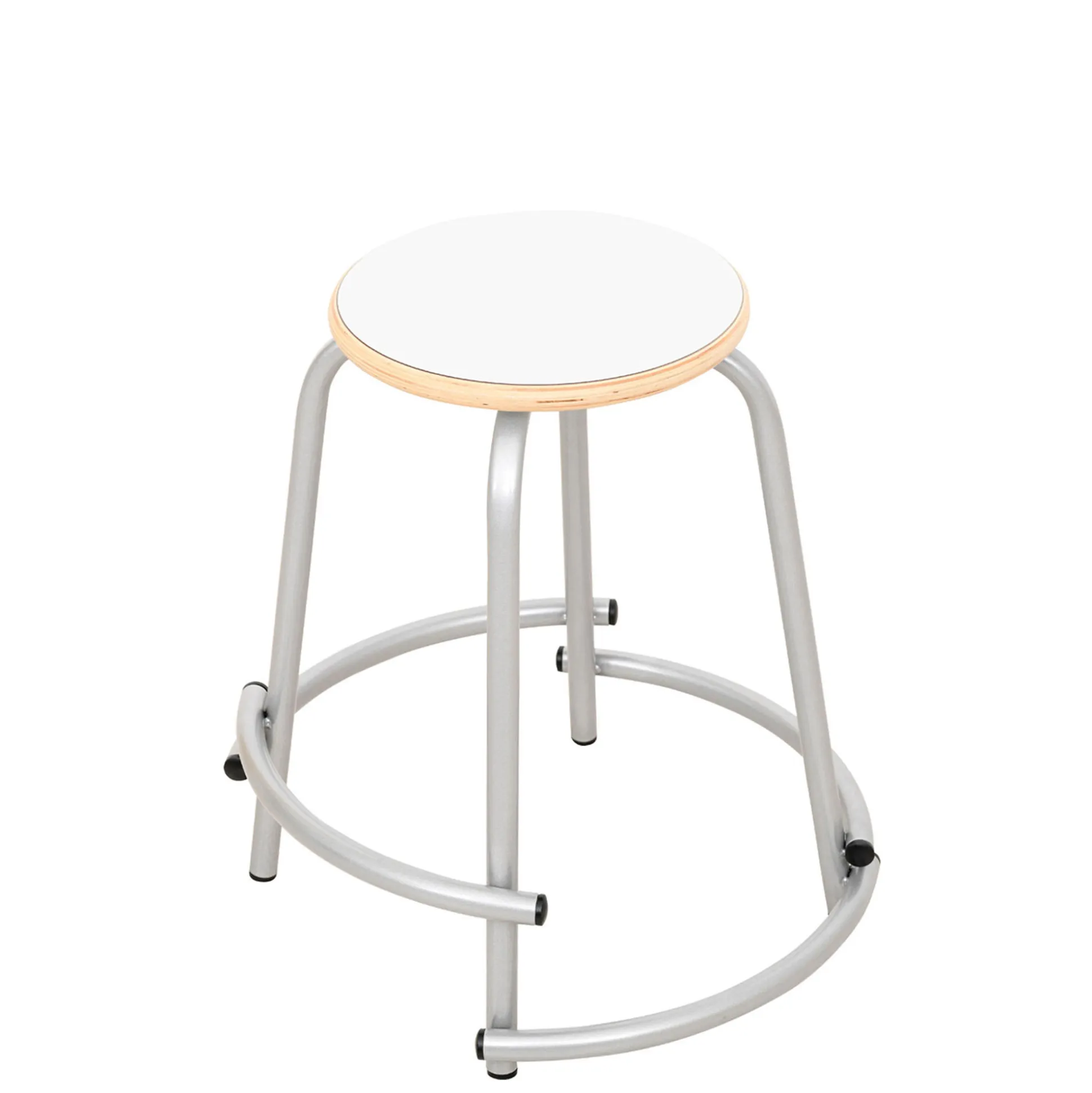 Taburet Flexi høj med fodstøtte hvid